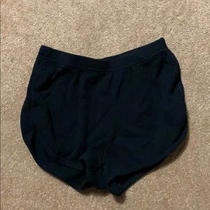 Black tight fitted shorts